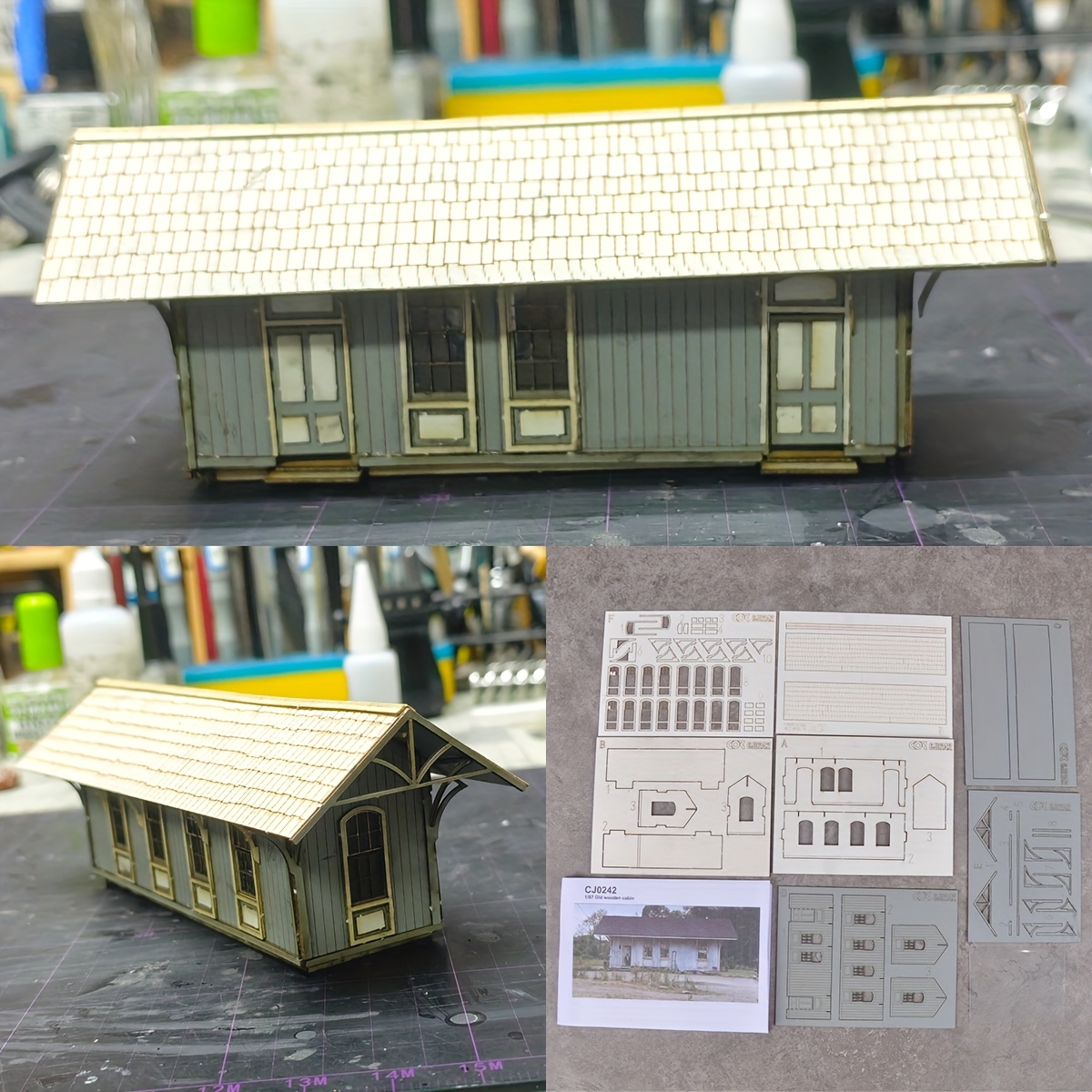 1/87 Scale Model Kit, Assembled Train Railway Villa House
